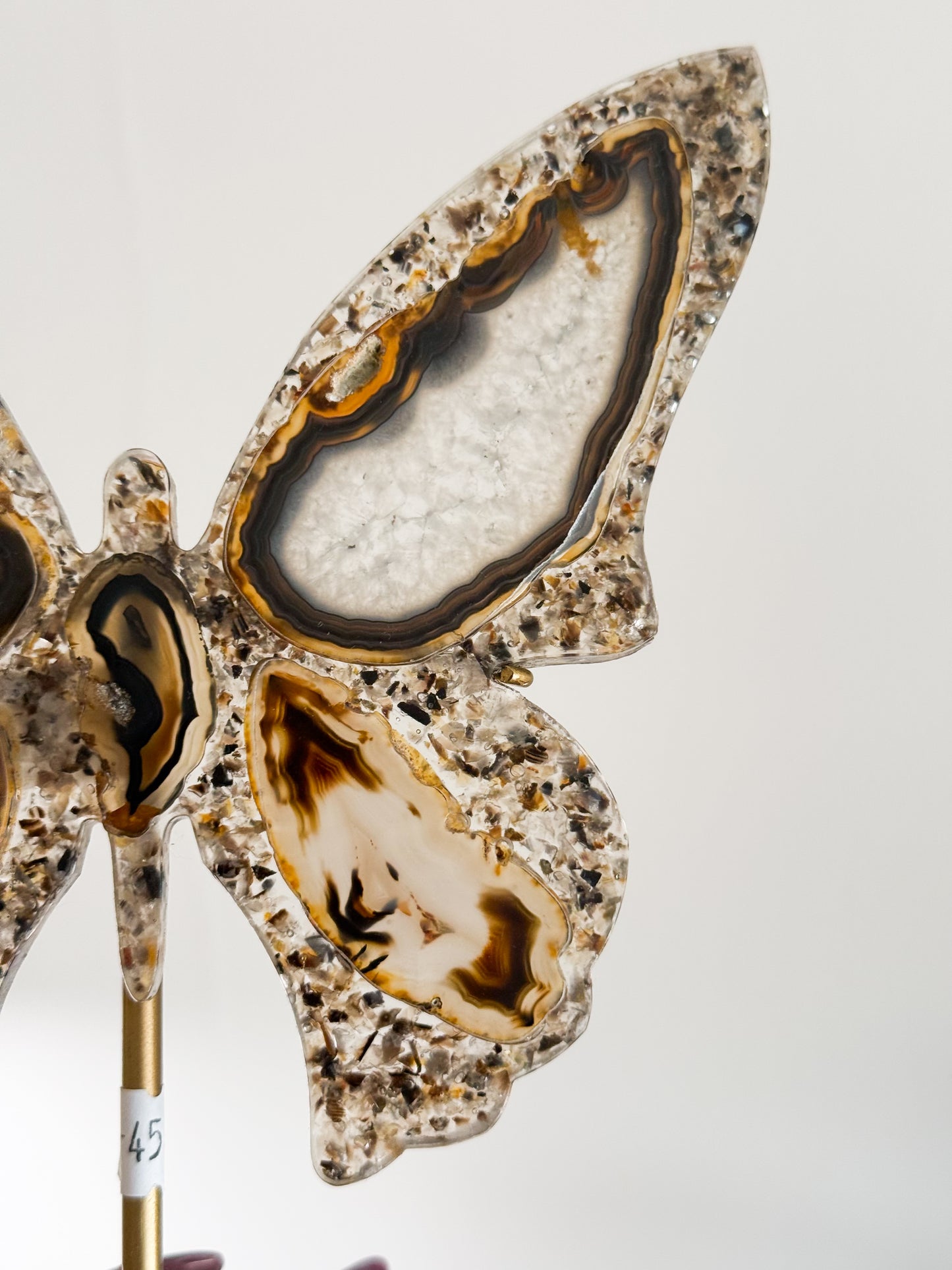 Butterfly & Stand - Agate & Resin