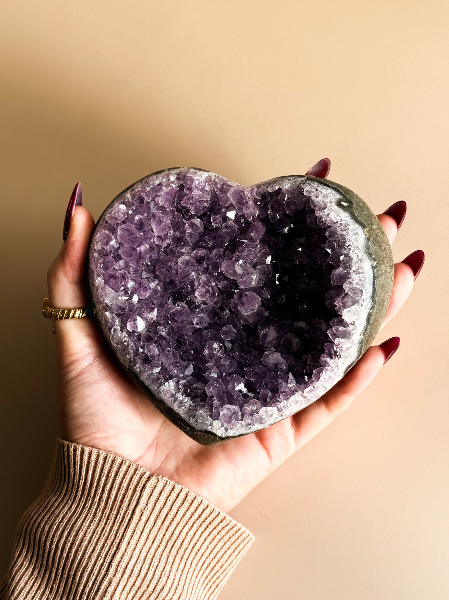 Large Brazilian Amethyst Heart 805G